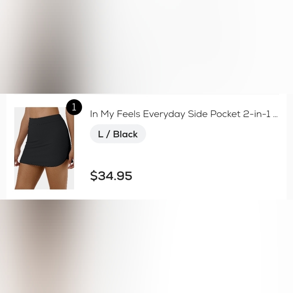 Black A-line skort